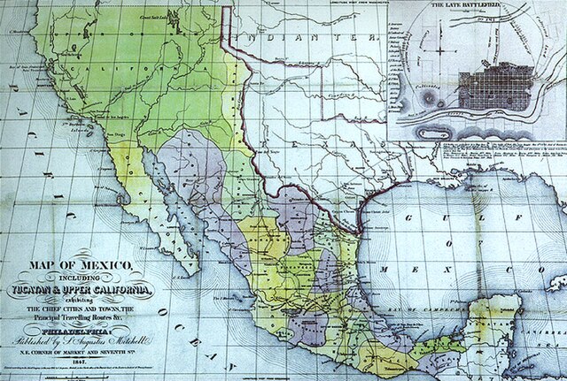 A map of Mexico circa 1947, before they ceded California, Nevada, and Utah to the United States.