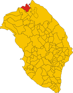 Elhelyezkedése Lecce térképén