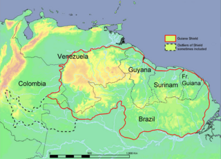 <span class="mw-page-title-main">Guiana Shield</span> Precambrian geological formation in northeast South America