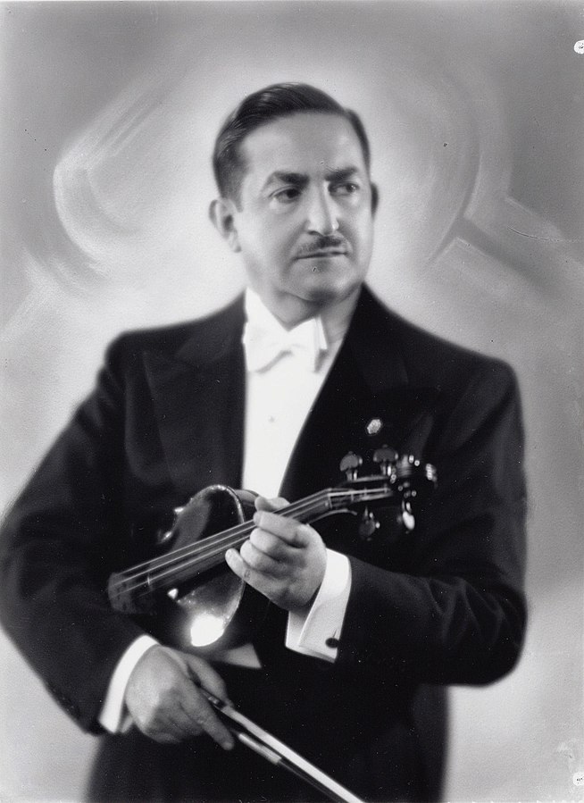 Marek Weber, 1934, holding a violin and bow