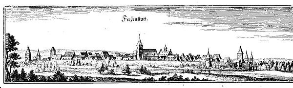 Freystadt im 17. Jahrhundert (aus Merian Topogr.)