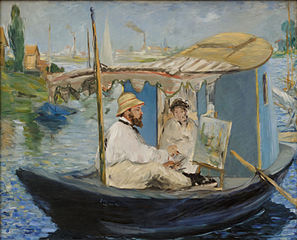 Claude Monet peignant dans son atelier, 1874, 80 × 98 cm, Munich, Neue Pinakothek