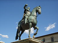 Statue équestre de Ferdinand Ier de Médicis, à Florence, commencée par Jean de Bologne et terminée par son assistant Pietro Tacca (1608).