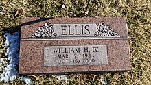 Mound City, Kansas Woodland Cemetery Ellis headstone Mound City, KS Woodland Cemetery Ellis headstone.jpg