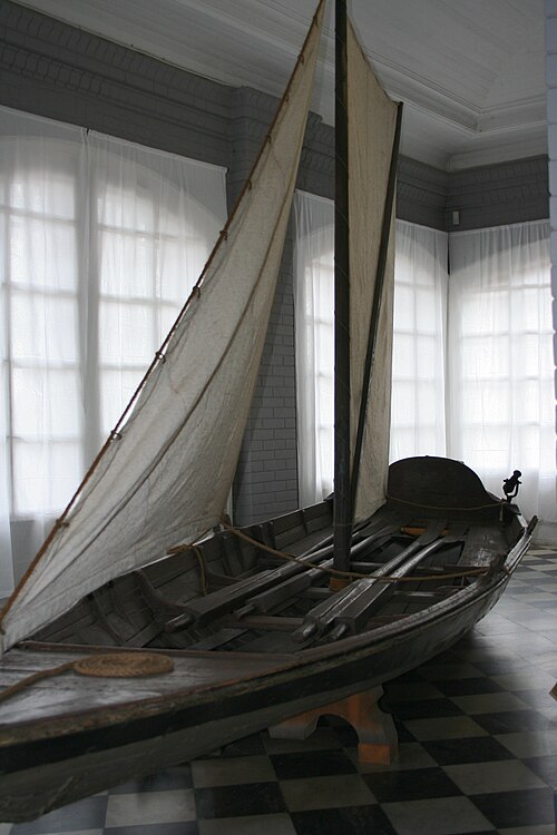 Peter's ship, rigged with a sail and a mast with the help of Dutch carpenters