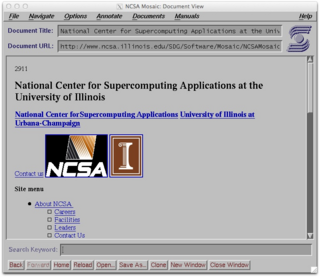 <span class="mw-page-title-main">NCSA Mosaic</span> Early web browser (1993–1997)