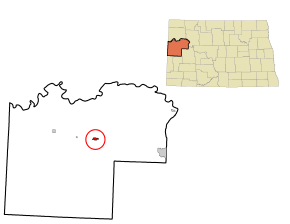 Poziția localității Watford City, Dakota de Nord