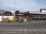 Čeština: Autobusové nádraží Praha Na Knížecí.