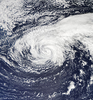 Nadine in a weakened state after passing south of the Azores on September 20.