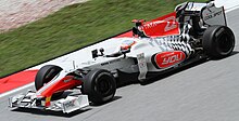 Karthikeyan driving for Hispania at the Malaysian Grand Prix. Narain Karthikeyan 2011 Malaysia FP2.jpg