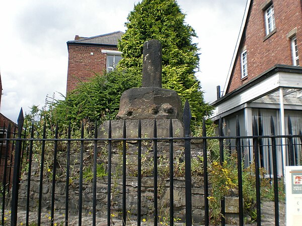 The remains of Neville's Cross, on Crossgate in Durham