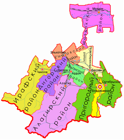 Административно-территориальное деление Северной Осетии — Википедия