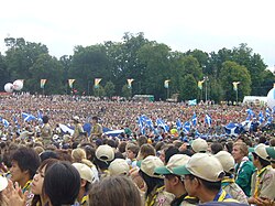 Opening ceremony of the 21st World Scout Jamboree. Opening ceremony of the 21st World Scout Jamboree at Hylands Park, Chelmsford, Essex - 20070728.jpg