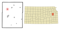 Osage County Kansas Incorporated and Unincorporated areas Burlingame Highlighted.svg