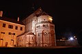 Overview of Basilica of Saint Procopisu at night in Třebíč, Třebíč District.jpg