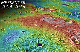 Caloris Arroaren ikuspegi topografikoa.
