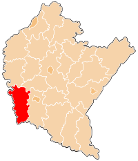Okres Jasło na mapě vojvodství