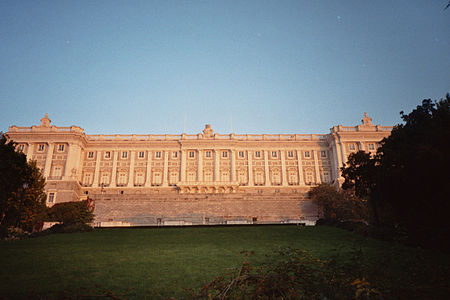 Western front of the Royal Palace of Madrid.