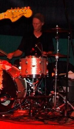 Drummer Paul Winterhart with Kula Shaker in 2007.