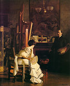 In the studio (zelfportret met zijn vrouw), 1905