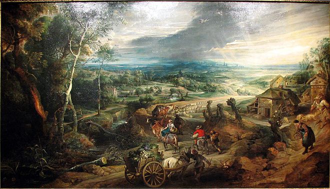 Summer, Peasants going to Market, Peter Paul Rubens, c. 1618 Peasants going to market PP Rubens.jpg