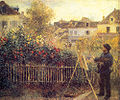 Claude Monet painting in his garden at Argenteuil 1873