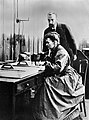 Pierre and Marie Curie at work in laboratory Wellcome L0001761.jpg