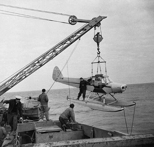 Piper Cub used for weather monitoring and instrument maintenance in Alaska in 1950