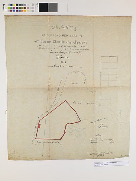 File:Planta dos Terrenos na Proximidade da Linha Carris de Ferro S. Paulo - Sto Amaro - 1 (2), Acervo do Museu Paulista da USP.jpg