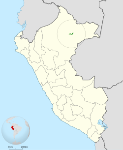 Distribución geográfica de la perlita de Iquitos.