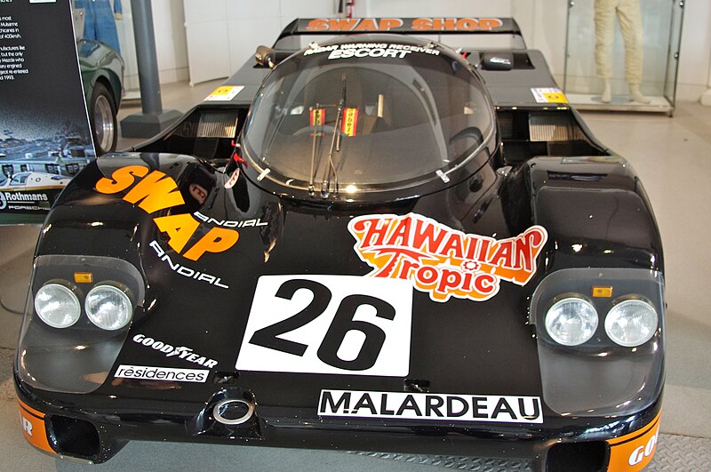 File:Porsche 956 chassis103 - 2nd at Le Mans 1984 - Henn's T-Bird Swap Shop (USA) driven by Jean Rondeau and John Paul jr.jpg