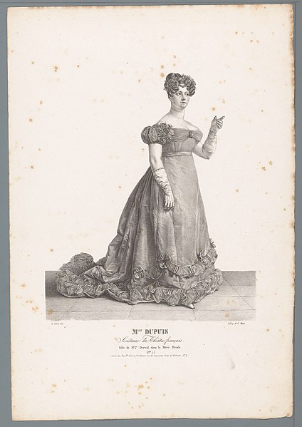 File:Portret van Rose Dupuis als Madame Dorval in La Mère Rivale M.lle Dupuis (titel op object) Portretten van acteurs van Parijse theaters (serietitel), RP-P-1905-6221.jpg