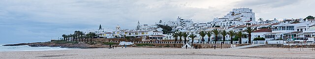 Panoramic view of Praia da Luz, February 2015