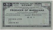 Tax stamp for a producer of hemp