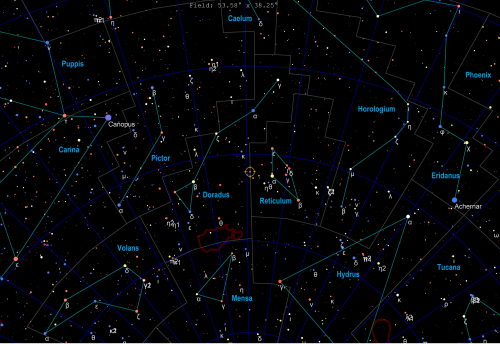 Mapa de esta parte del cielo austral