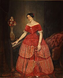 Portrait of Manuelita Rosas, 普里迪亚诺·普雷登（英语：Prilidiano Pueyrredón）, 1851年