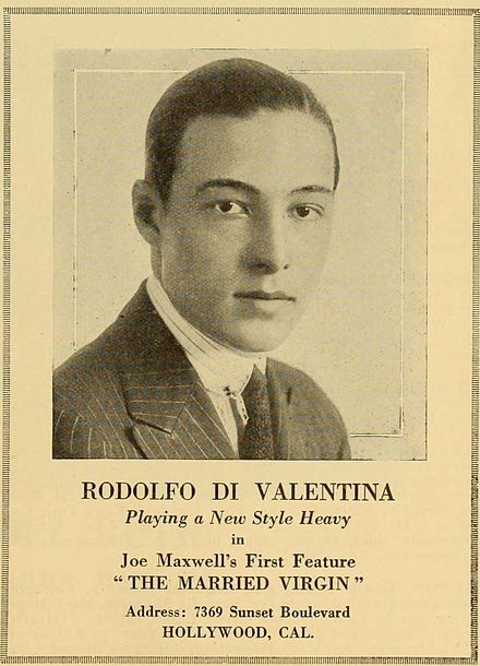 Valentino in an advertisement for The Married Virgin (1918) in which he portrays a villain
