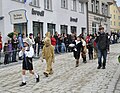 Rutenfest i Ravensburg, Baden-Württemberg, Tyskland, firar folklorehistorien om de "sju schwaberna"[en] av bröderna Grimm