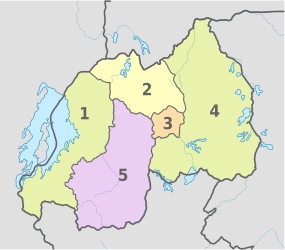 Rwanda, administrative divisions - Nmbrs - colored.svg