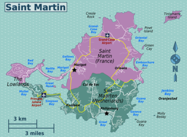 Mapa ostrova Svatý Martin