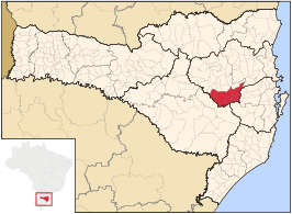Ligging van de Braziliaanse microregio Ituporanga in Santa Catarina
