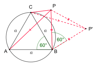 Pompeius theorem On line segments from a point to the vertices of an equilateral triangle