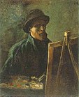 Self-Portrait with Dark Felt Hat at the Easel, 1886 梵高博物馆，阿姆斯特丹 (F181)