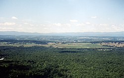 Vue de la vallée et du comté d'Augusta depuis les Blue Ridge Mountains