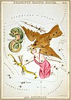 Созвездие Стрелы над Орлом в карточке Зеркала Урании 1825 годат