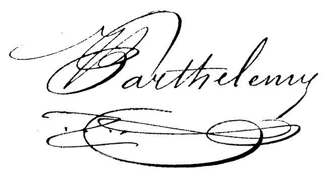 signature de Jacques-Eugène Barthélémy