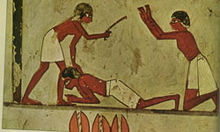 Punishment in ancient Egypt Slavebeating.jpg
