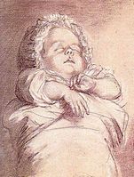 Sophie-Béatrice, dernier enfant du roi et de la reine, morte en 1787 à 11 mois, par Élisabeth Vigée Le Brun, vers 1786