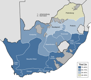 South Africa 1983 referendum results by region.svg