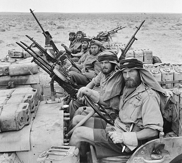 "L" Detachment SAS in armed jeeps during the North African campaign of World War II